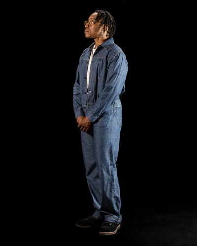 Black Sign 1920s 5.5 oz Death Valley Waist-Overalls - Indigo Chambray - Standard & Strange
