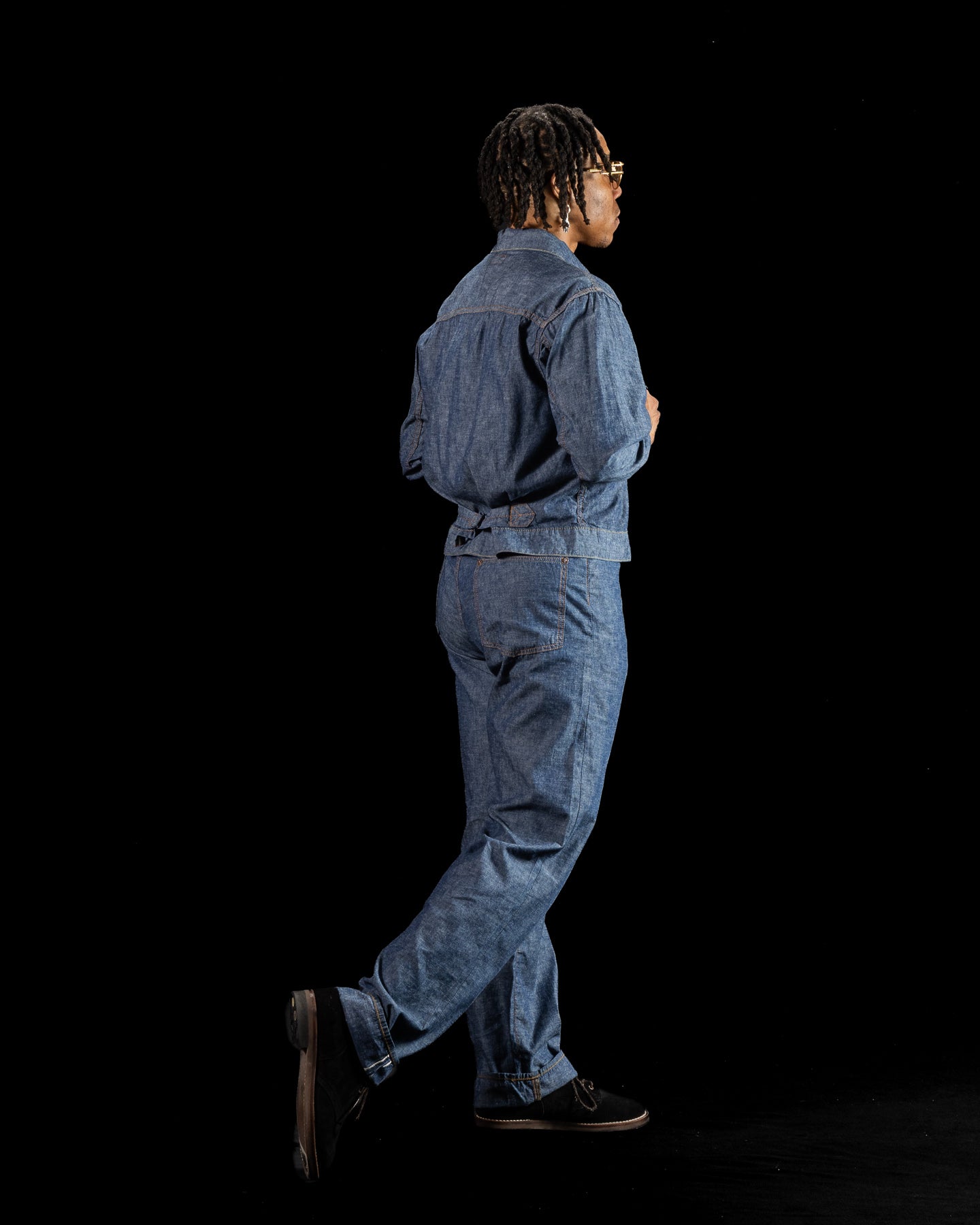 Black Sign 1920s 5.5 oz Death Valley Waist-Overalls - Indigo Chambray - Standard & Strange
