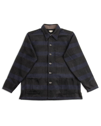 Black Sign 1930s Prison Border Pigpen Shirts - Deep Navy x Mat Black - Standard & Strange