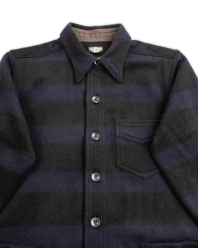 Black Sign 1930s Prison Border Pigpen Shirts - Deep Navy x Mat Black - Standard & Strange