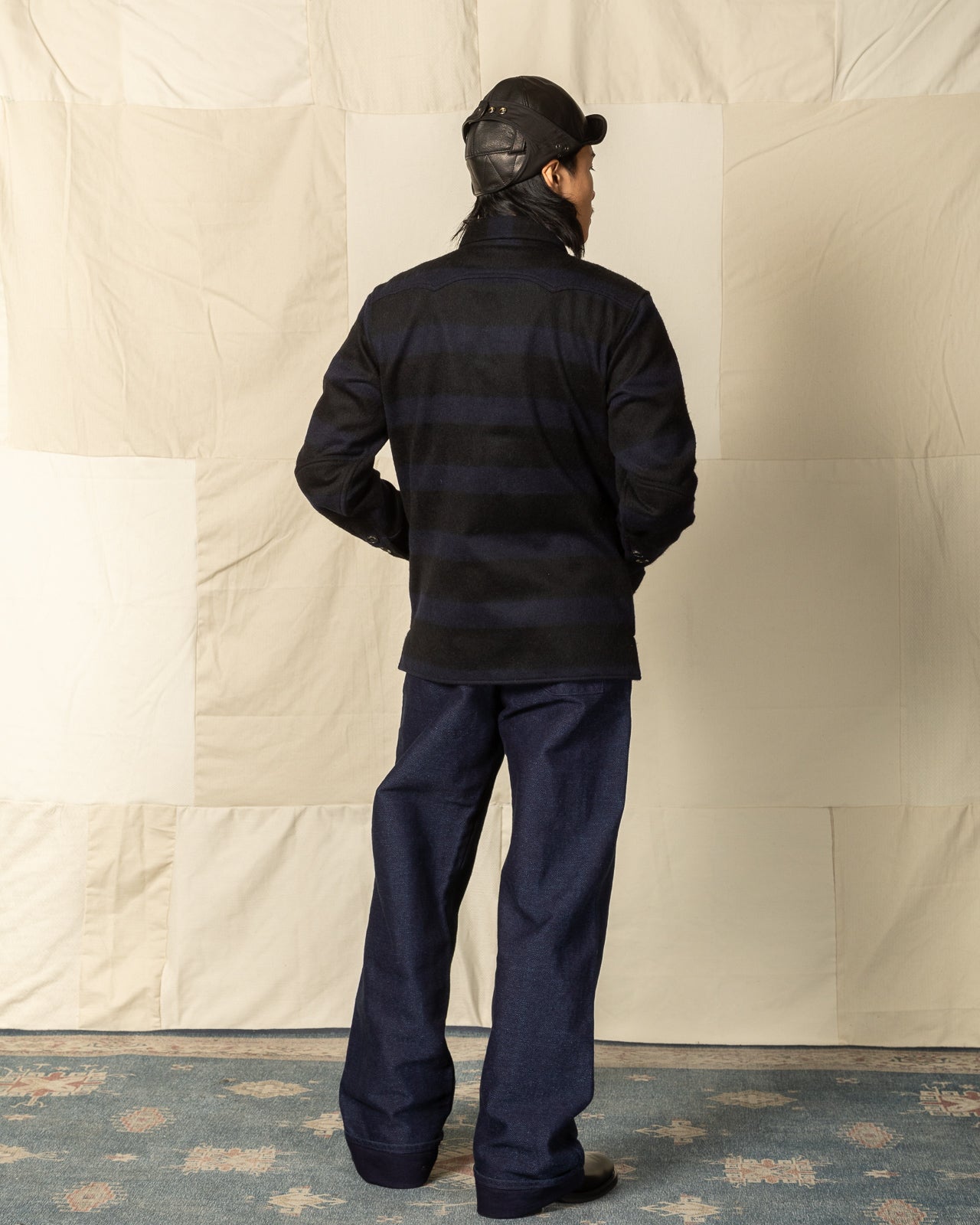 Black Sign 1930s Prison Border Pigpen Shirts - Deep Navy x Mat Black - Standard & Strange