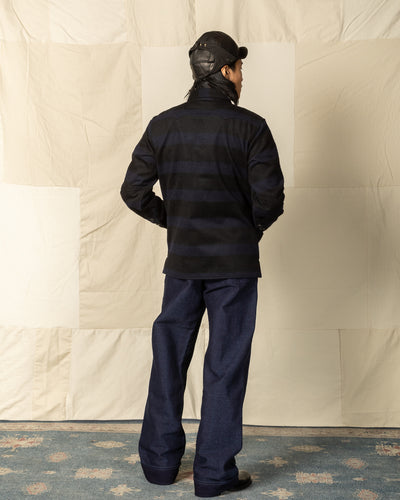 Black Sign 1930s Prison Border Pigpen Shirts - Deep Navy x Mat Black - Standard & Strange