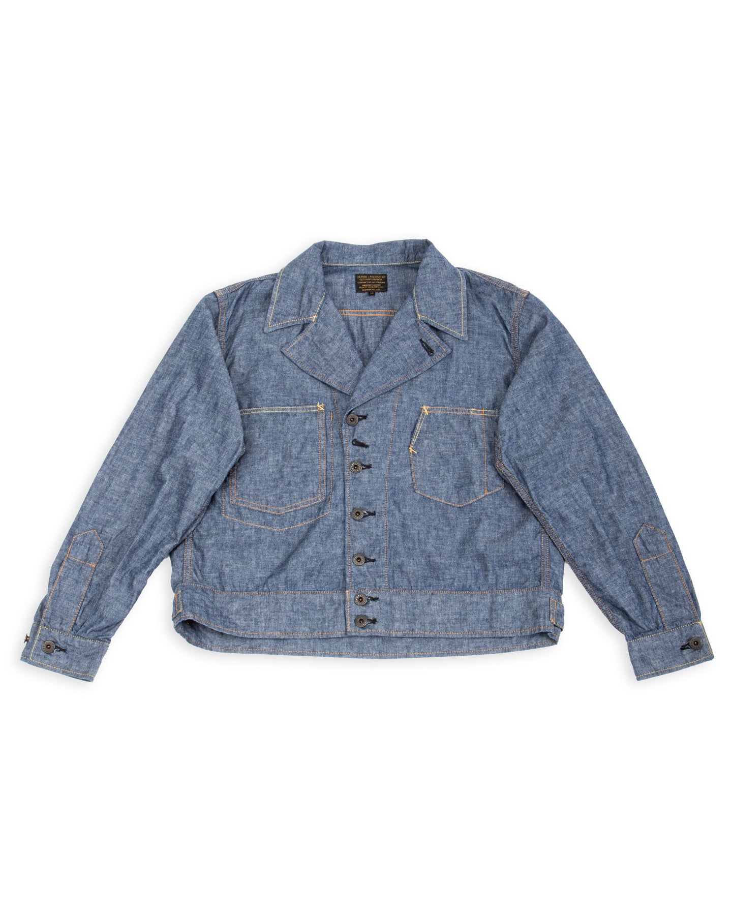 Black Sign 1940s 5.5oz Selvage US Army Field Jacket - Indigo Chambray - Standard & Strange