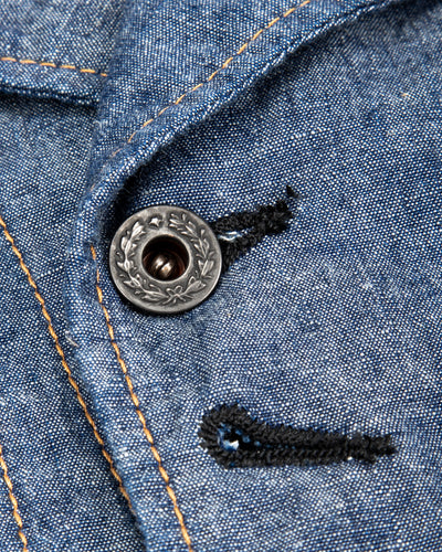 Black Sign 1940s 5.5oz Selvage US Army Field Jacket - Indigo Chambray - Standard & Strange