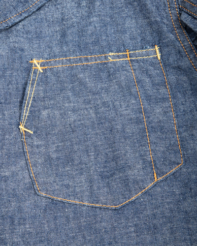 Black Sign 1940s 5.5oz Selvage US Army Field Jacket - Indigo Chambray - Standard & Strange