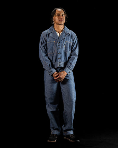 Black Sign 1940s 5.5oz Selvage US Army Field Jacket - Indigo Chambray - Standard & Strange