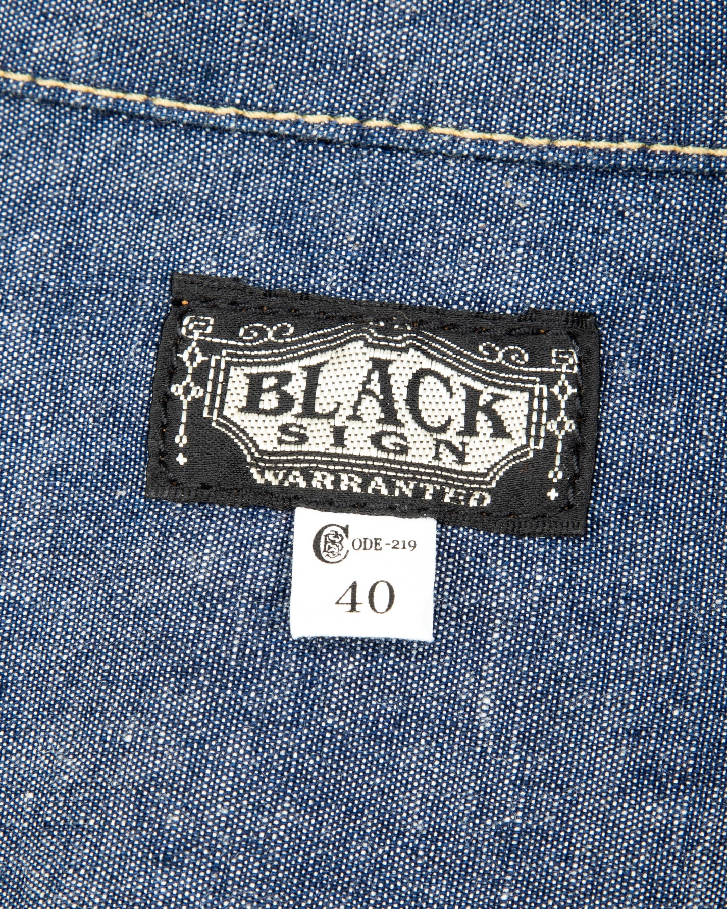Black Sign 5.5oz Selvage Chambray Pleats Jacket - Indigo Chambray - Standard & Strange