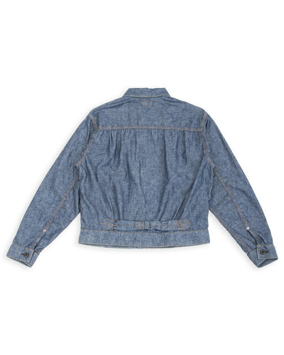 Black Sign 5.5oz Selvage Chambray Pleats Jacket - Indigo Chambray - Standard & Strange