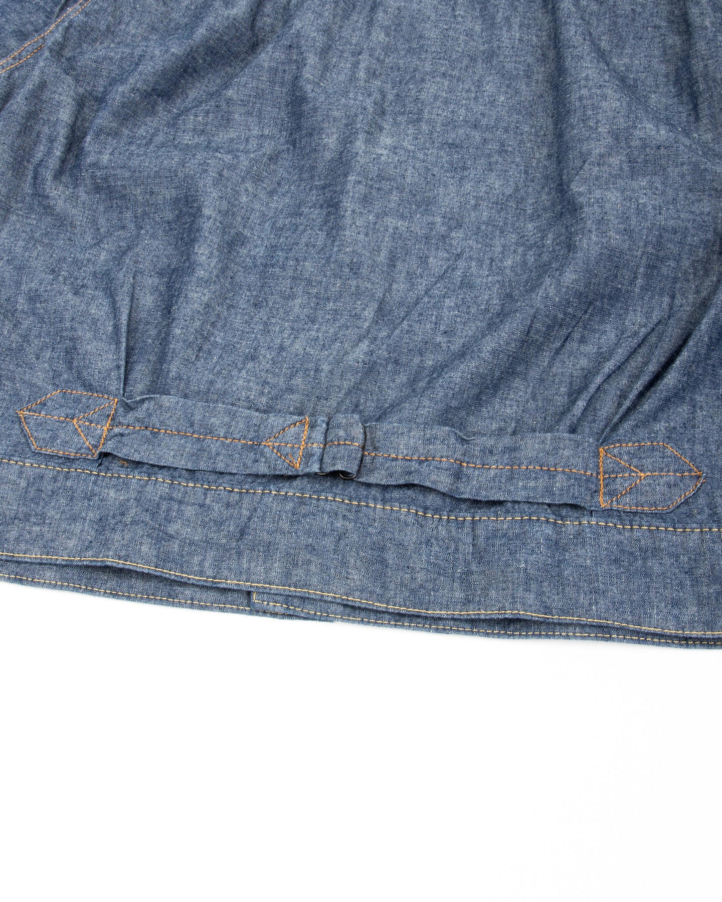 Black Sign 5.5oz Selvage Chambray Pleats Jacket - Indigo Chambray - Standard & Strange
