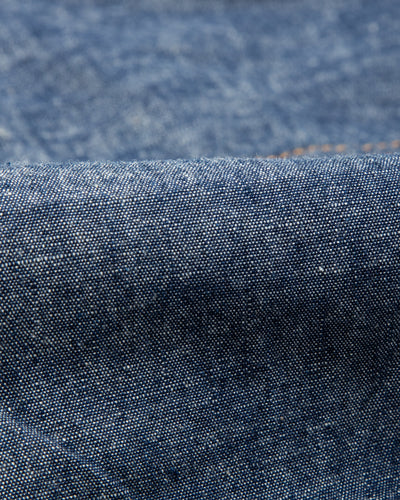Black Sign 5.5oz Selvage Chambray Pleats Jacket - Indigo Chambray - Standard & Strange