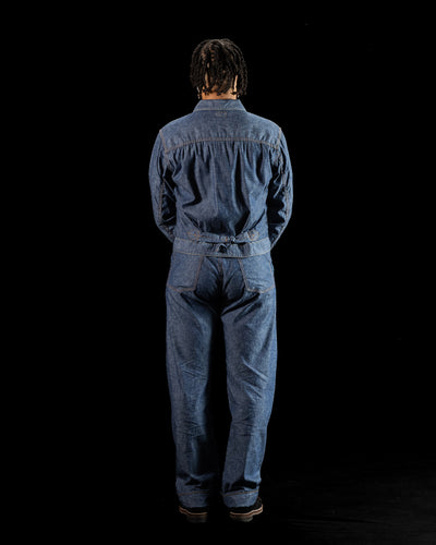 Black Sign 5.5oz Selvage Chambray Pleats Jacket - Indigo Chambray - Standard & Strange
