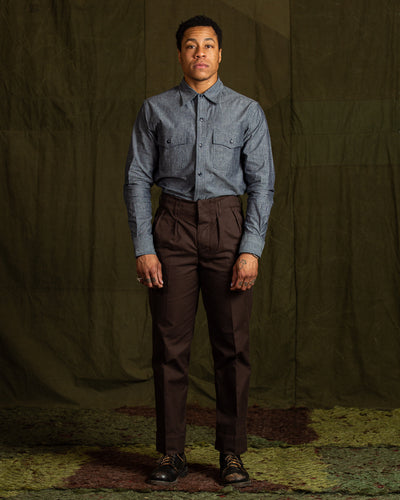 Black Sign 6.5oz Chambray US Navy Shirts - Royal Navy - Standard & Strange