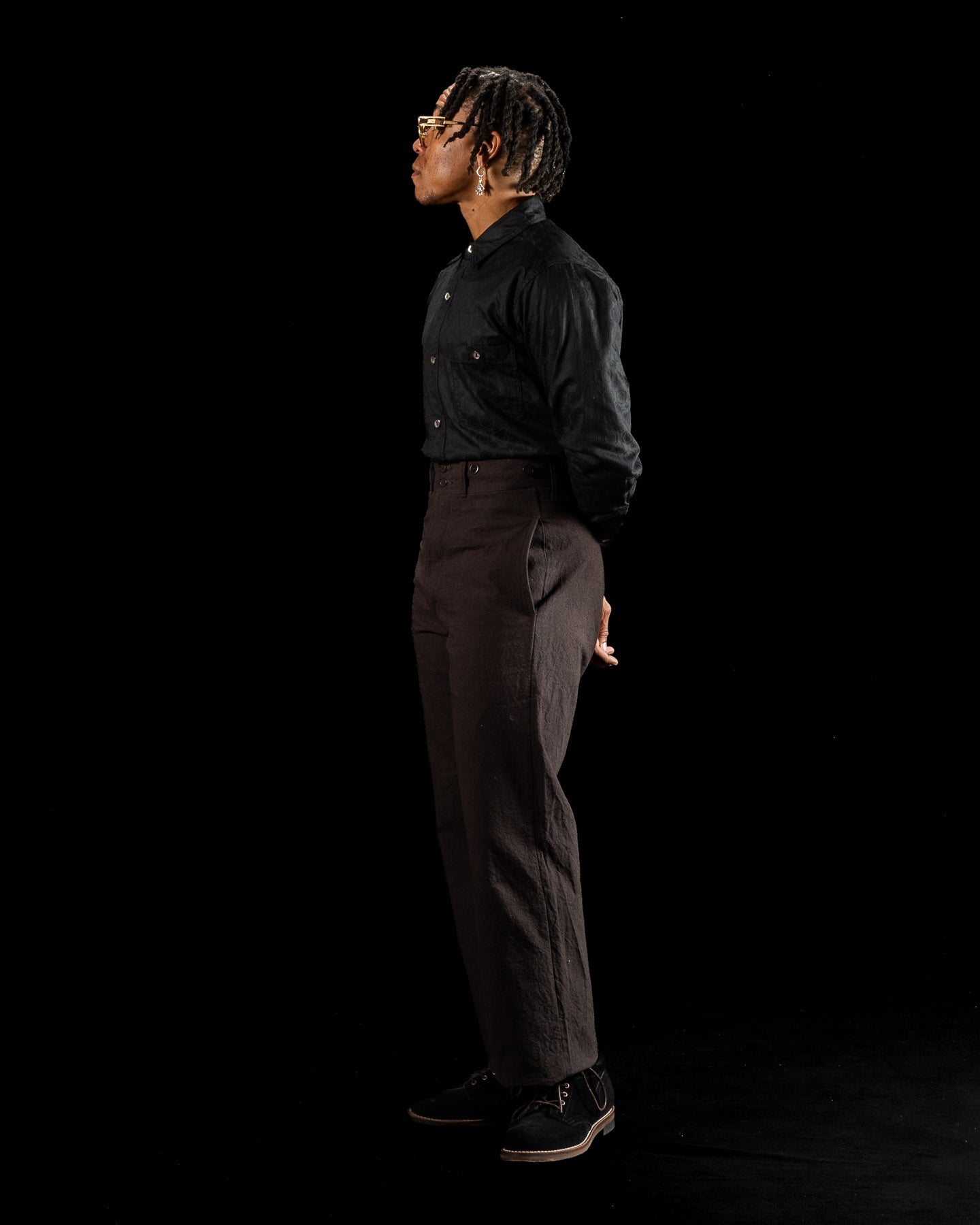 Black Sign Ancient Cloth Avignon Trousers - Dead Leaf Brown - Standard & Strange