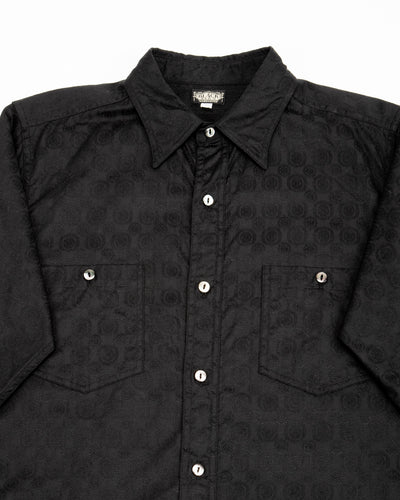 Black Sign Fine Pattern Jacquard Open Pocket Work Shirt - Midnight Black - Standard & Strange