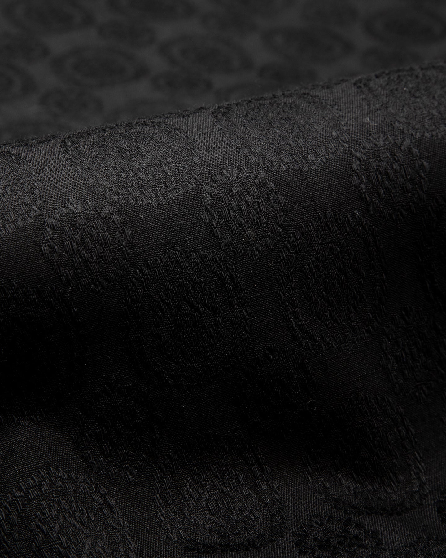 Black Sign Fine Pattern Jacquard Open Pocket Work Shirt - Midnight Black - Standard & Strange