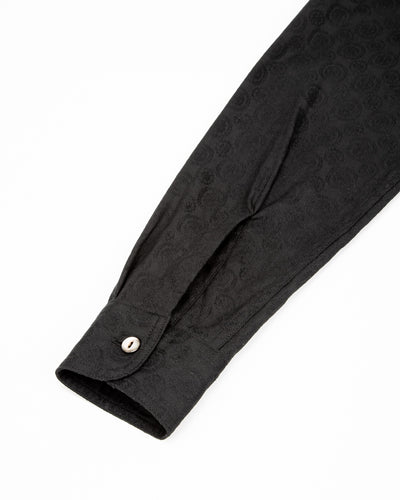Black Sign Fine Pattern Jacquard Open Pocket Work Shirt - Midnight Black - Standard & Strange