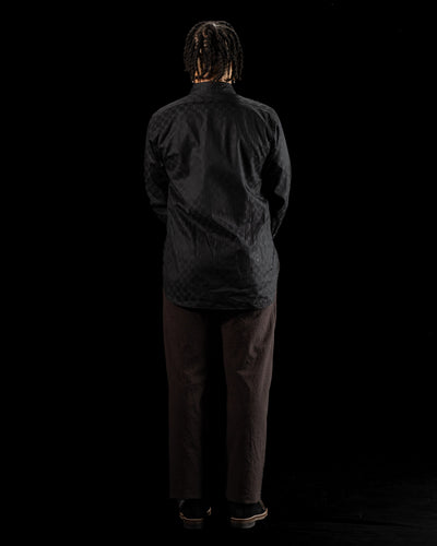 Black Sign Fine Pattern Jacquard Open Pocket Work Shirt - Midnight Black - Standard & Strange