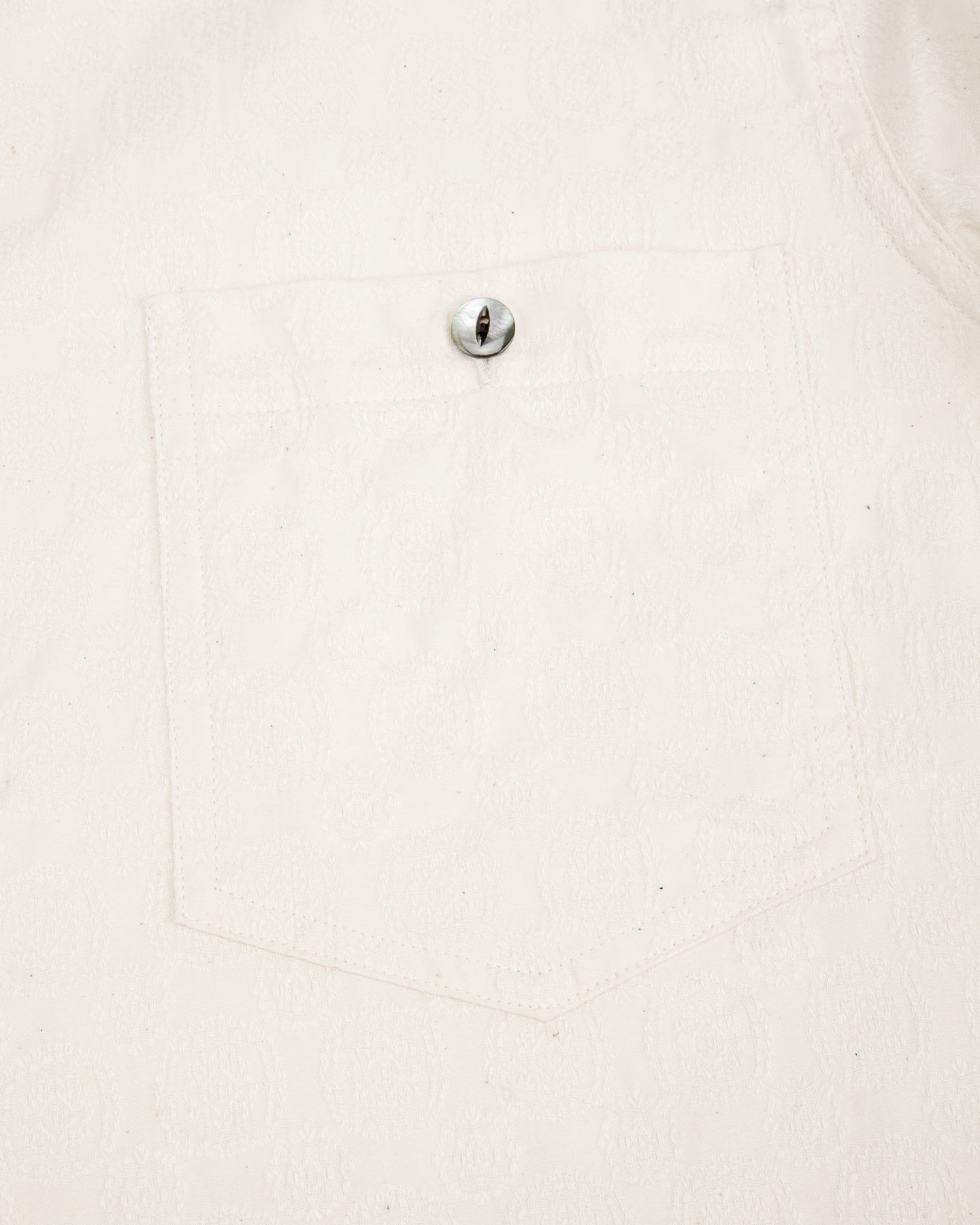 Black Sign Fine Pattern Jacquard Open Pocket Work Shirt - Salt White - Standard & Strange