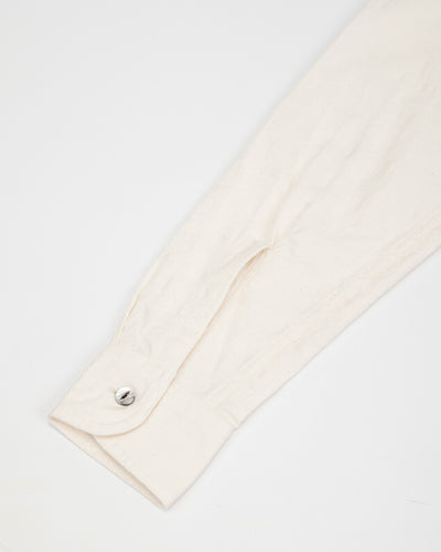 Black Sign Fine Pattern Jacquard Open Pocket Work Shirt - Salt White - Standard & Strange