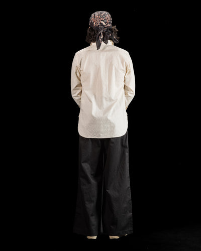 Black Sign Fine Pattern Jacquard Open Pocket Work Shirt - Salt White - Standard & Strange