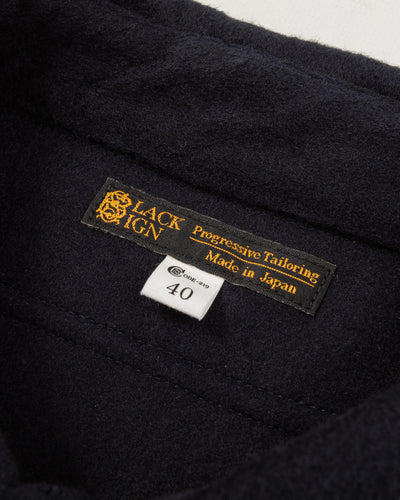Black Sign Italian Cashmere Open Pocket Work Shirt - Royal Navy - Standard & Strange
