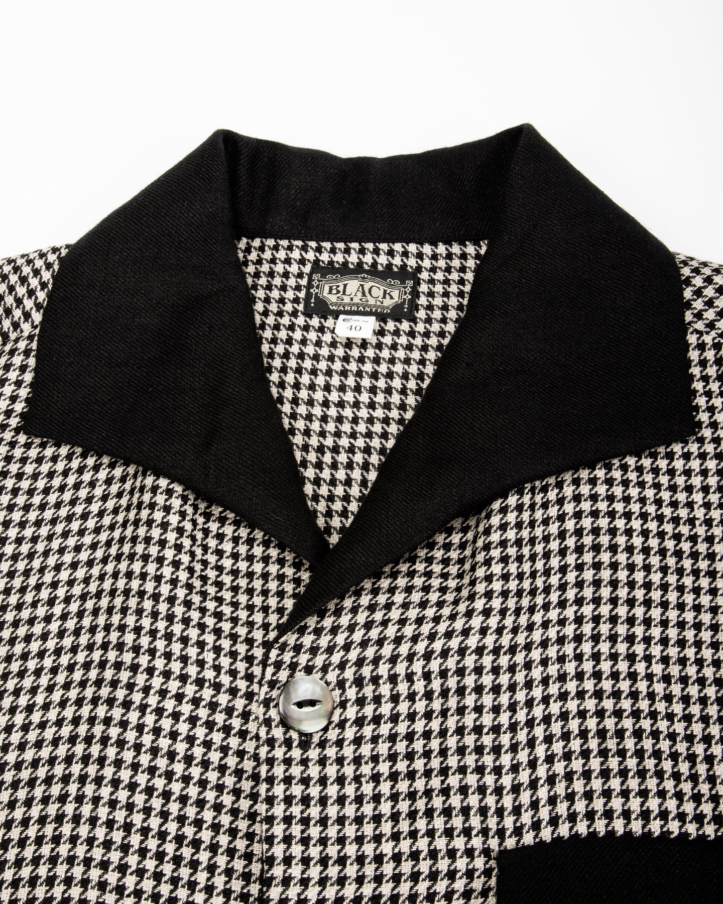 Black Sign Italian Collar 2 Tone "GIGORO" Jacket - Houndstooth - Standard & Strange