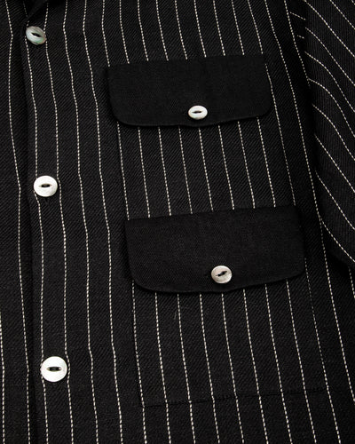 Black Sign Italian Collar 2 Tone "GIGORO" Jacket - Rain Stripe - Standard & Strange