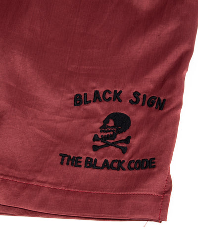 Black Sign Main Match Boxing Shorts with Skull - Blood Red - Standard & Strange