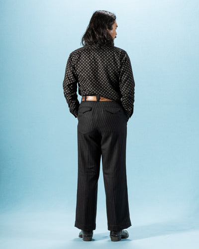 Black Sign Micro HBT Dobby Open Pocket Work Shirt - Midnight Black - Standard & Strange