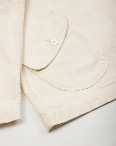 Black Sign Military Back Satin Hooded Deck Shirt - Sand White - Standard & Strange