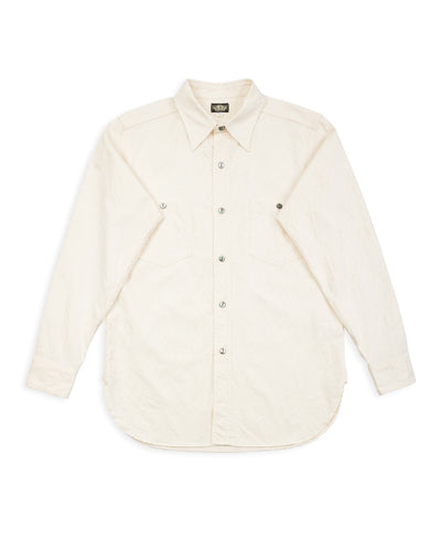 Black Sign Persian Pattern Jacquard Open Pocket Work Shirt - Salt White - Standard & Strange