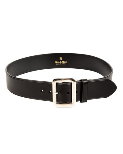 Black Sign Plain Belt with 1950s NOS Buckle - Black - Standard & Strange