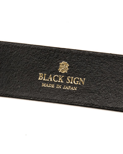 Black Sign Plain Belt with 1950s NOS Buckle - Black - Standard & Strange