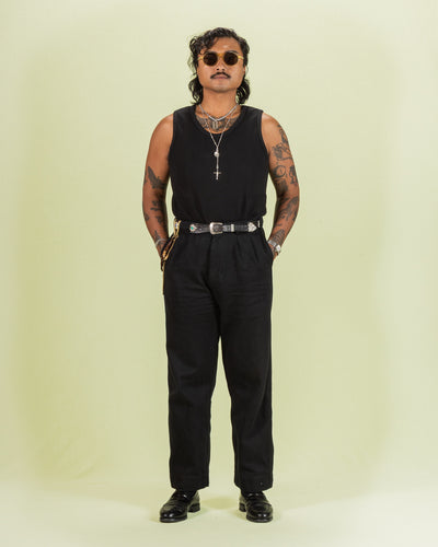 Black Sign Railroad Knit No Sleeve Amish Underwear - Midnight Black - Standard & Strange