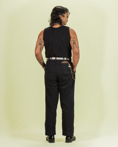 Black Sign Railroad Knit No Sleeve Amish Underwear - Midnight Black - Standard & Strange