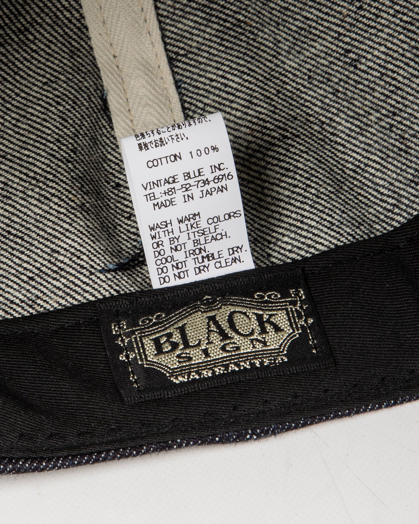 Black Sign Standard & Strange Trucker Cap - Indigo Denim x Navy - Standard & Strange