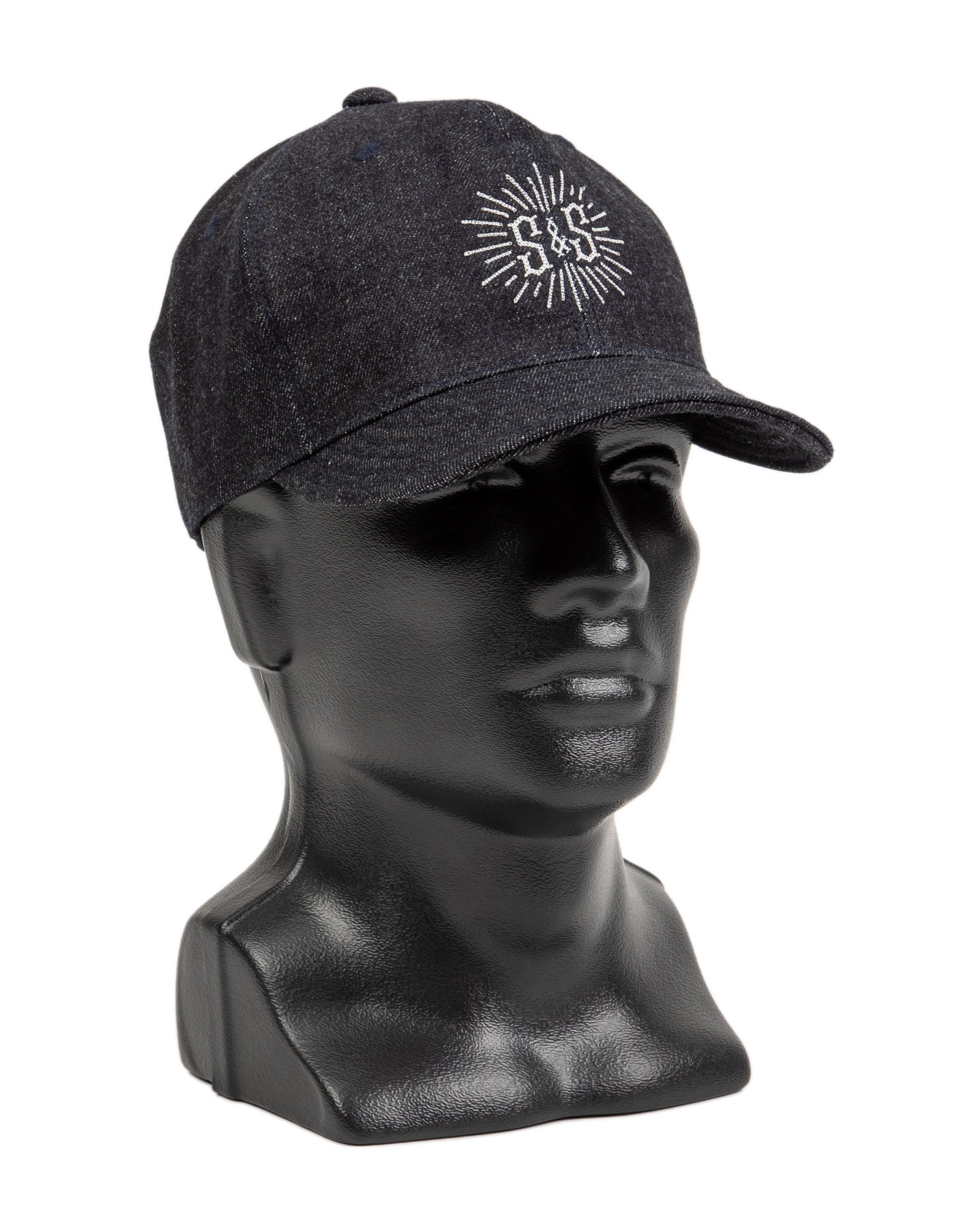 Black Sign Standard & Strange Trucker Cap - Indigo Denim x White - Standard & Strange