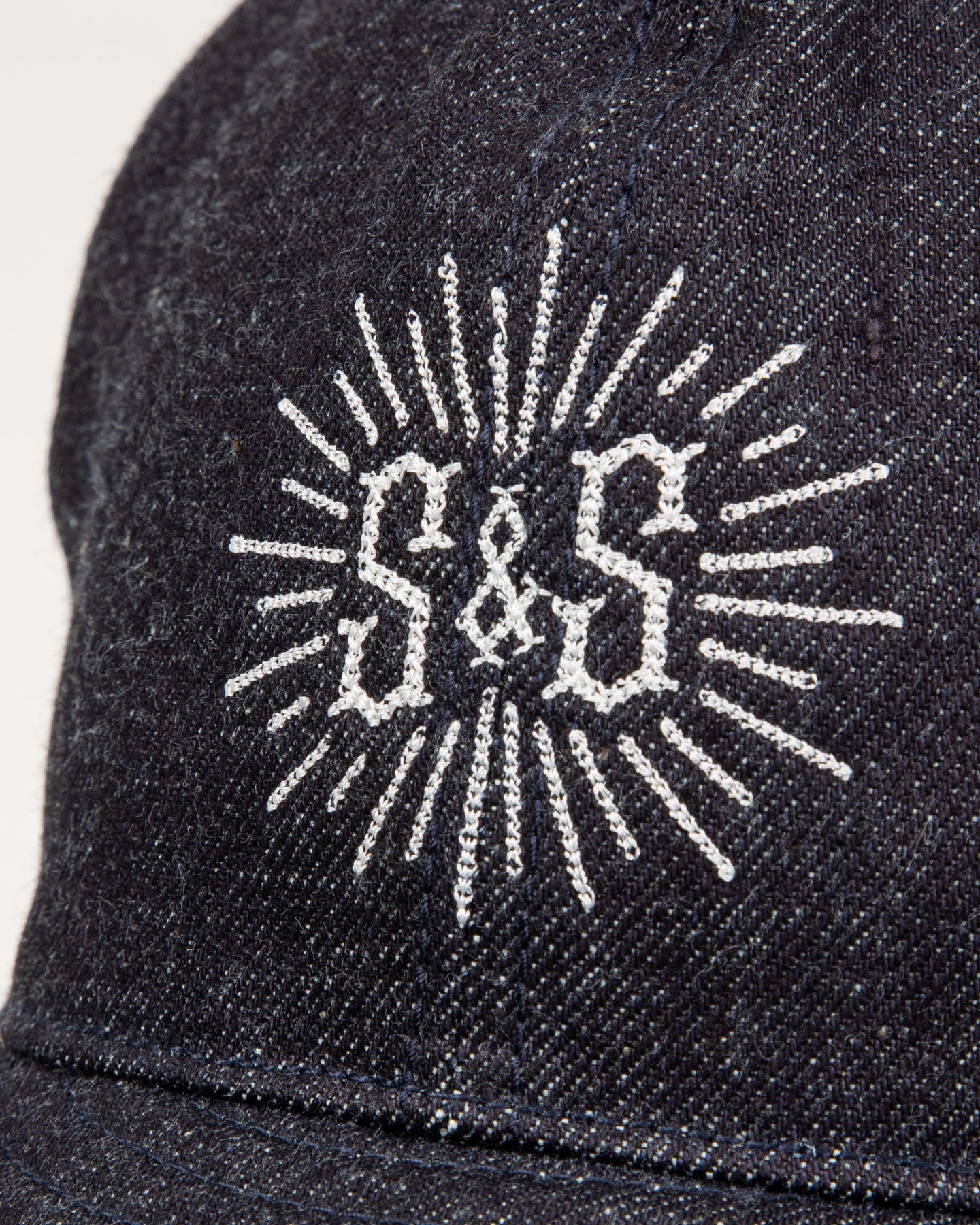 Black Sign Standard & Strange Trucker Cap - Indigo Denim x White - Standard & Strange