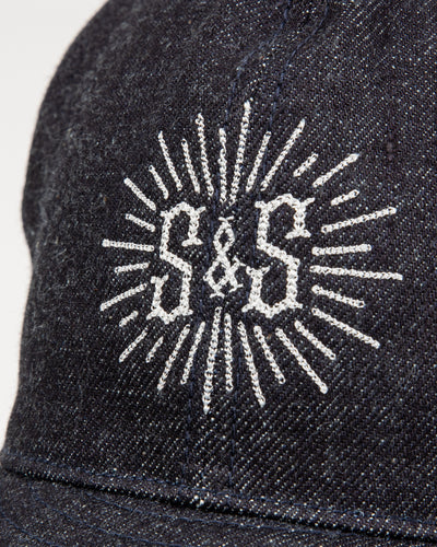 Black Sign Standard & Strange Trucker Cap - Indigo Denim x White - Standard & Strange