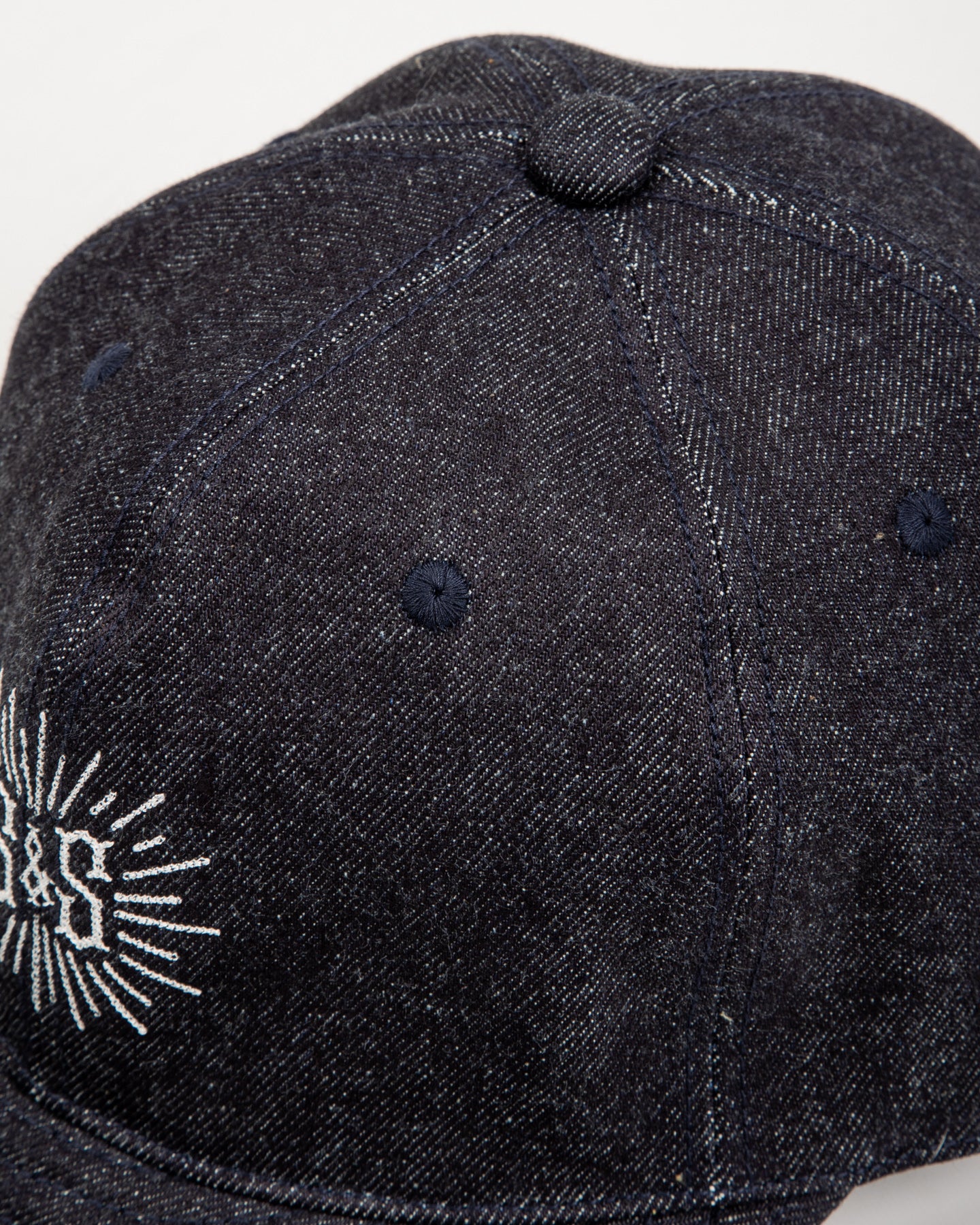 Black Sign Standard & Strange Trucker Cap - Indigo Denim x White - Standard & Strange