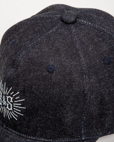 Black Sign Standard & Strange Trucker Cap - Indigo Denim x White - Standard & Strange