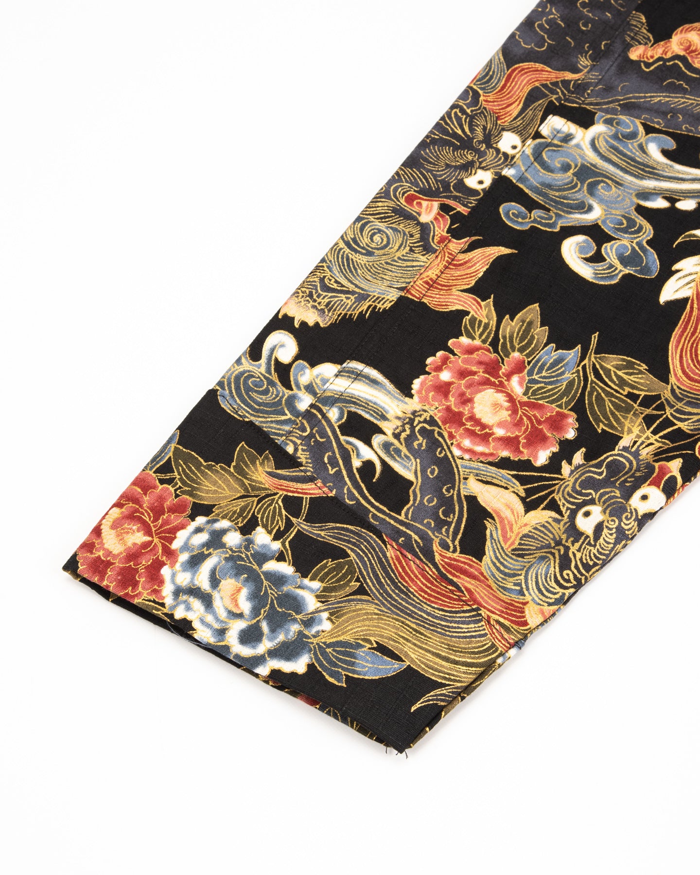 Black Sign "Japanese Lion and Peony" Night Shirt - Midnight Black - Standard & Strange