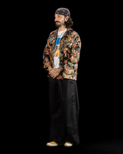 Black Sign "Japanese Lion and Peony" Night Shirt - Midnight Black - Standard & Strange