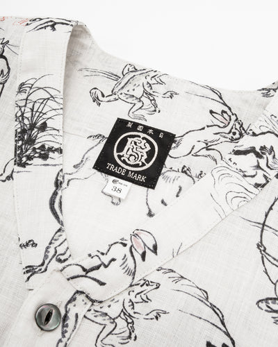 Black Sign “Playing Animal” Full Open Surgeon Shirt - Ivory - Standard & Strange