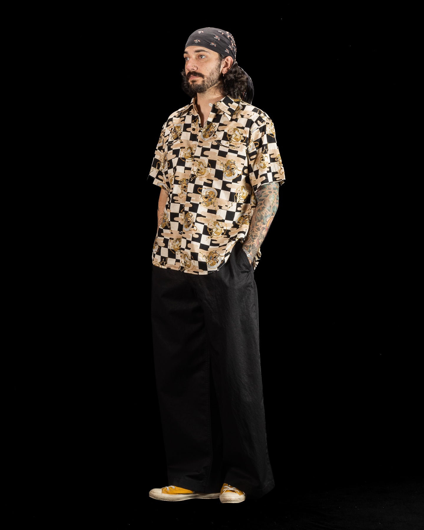 Black Sign "Wind God Thunder God" Geronimo Shirt - Midnight Black - Standard & Strange