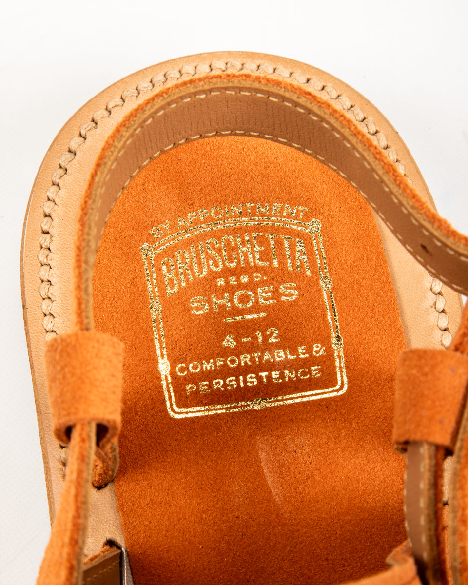 Bruschetta Shoes Malheur Sandal - Orange Suede - Standard & Strange
