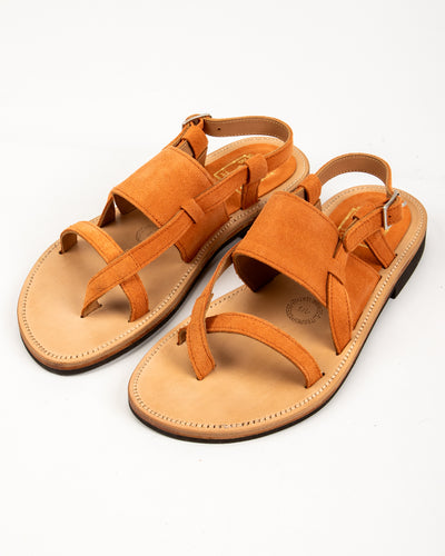 Bruschetta Shoes Malheur Sandal - Orange Suede - Standard & Strange