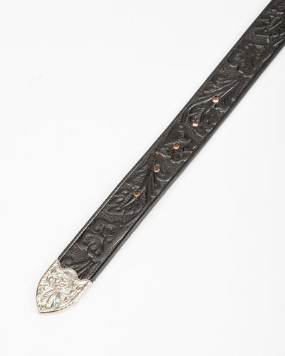 Codina Leather California Poppy Three Piece Belt - Black - Standard & Strange