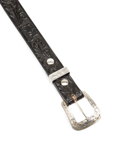 Codina Leather California Poppy Three Piece Belt - Black - Standard & Strange