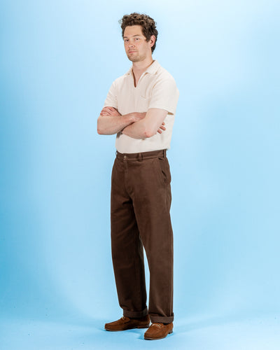 De Bonne Facture Balloon Trousers - Bark Brown Heavy Cotton Drill - Standard & Strange